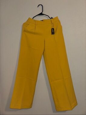 Express Wide Leg Pants in Mustard Yellow